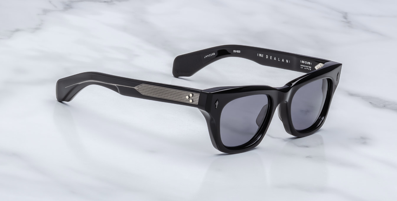 jacques marie mage dealan raven eckige sonnenbrille in schwarz mit grauen gläsern