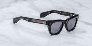 jacques marie mage dealan raven eckige sonnenbrille in schwarz mit grauen gläsern