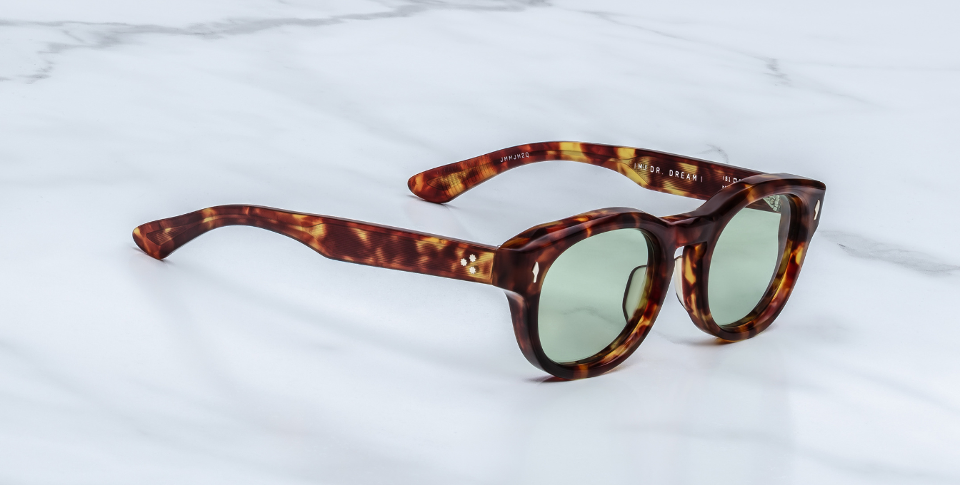 jacques marie mage dr.dream baltic ovale sonnenbrille in havana mit grünen gläsern