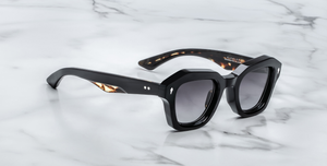 jacques marie mage eichler noir11 eckige sonnenbrille in schwarz mit grauen verlaufsgläsern