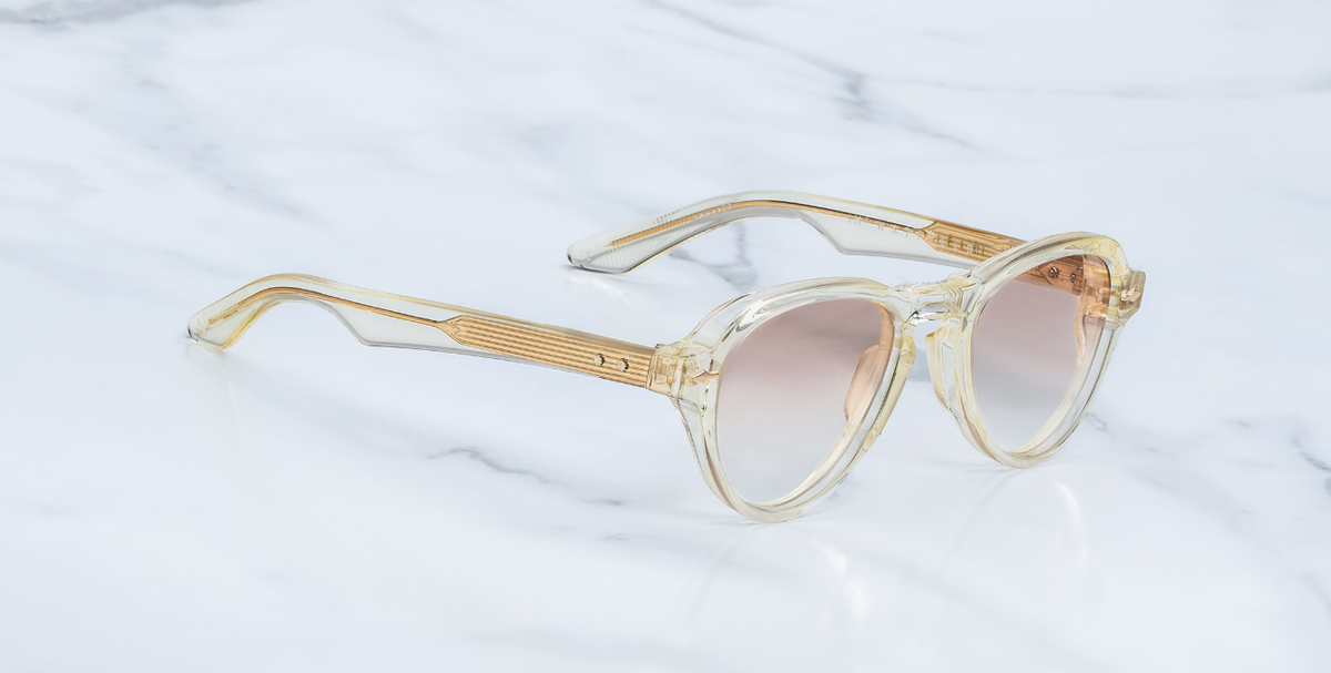 jacques marie mage hatfield photochromic halo aviator acetatfassung in beige mit hellbraunen verlaufsgläsern