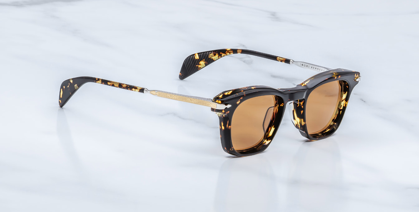 jacques marie mage  kenndey tokyo eckige sonnenbrille in havana mit braunen gläsern