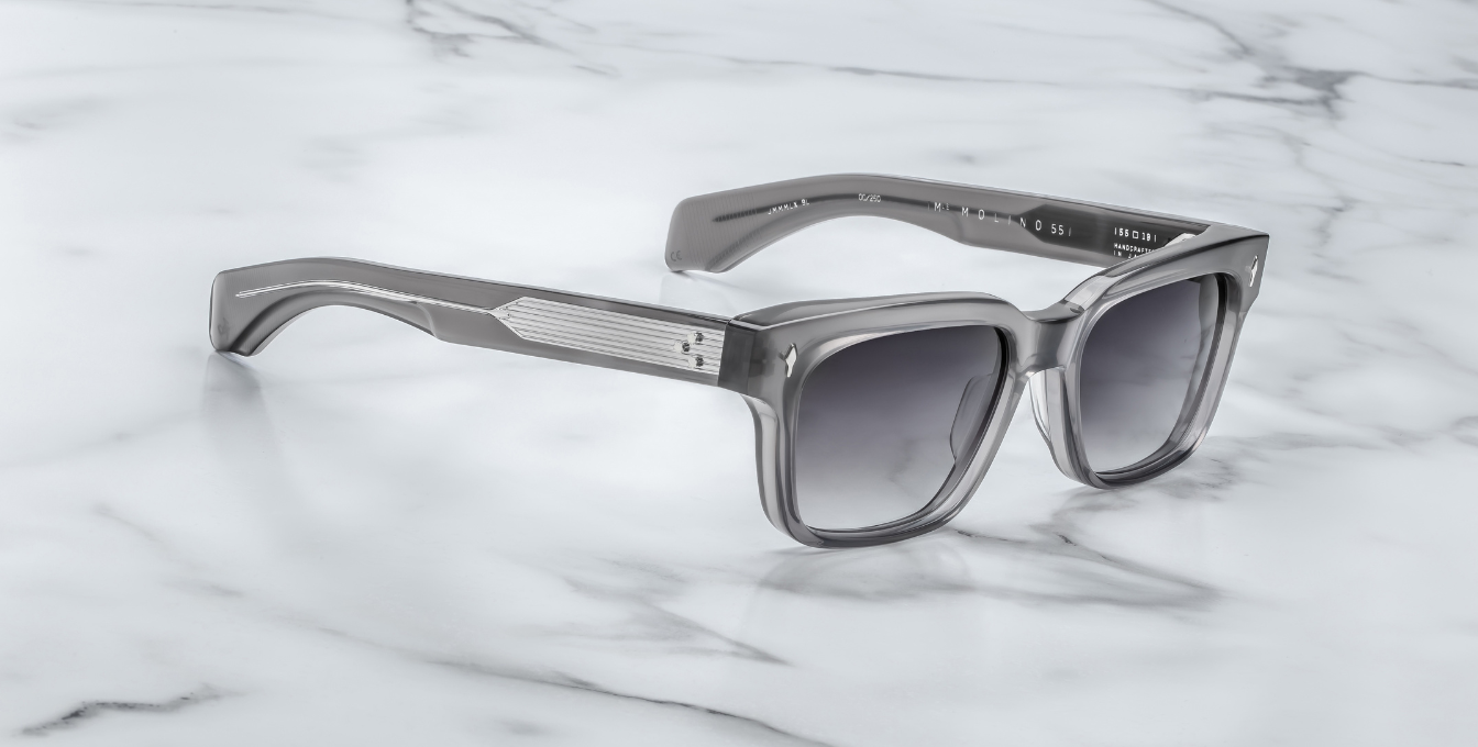 jacques marie mage molino 55 prime eckige sonnenbrille in grau mit grauen gläsern