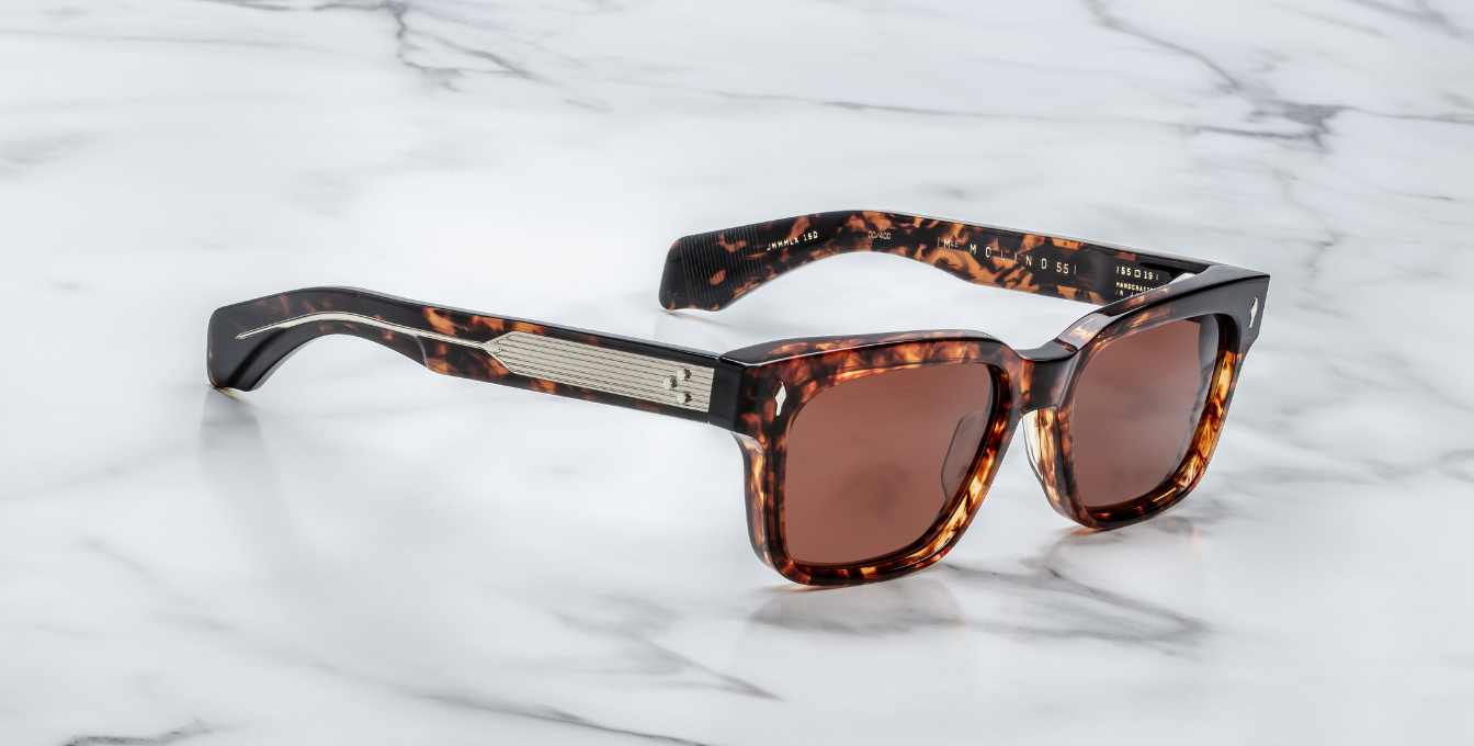 jacques marie mage molino 55 samoa eckige sonnenbrille in havana mit braunen gläsern