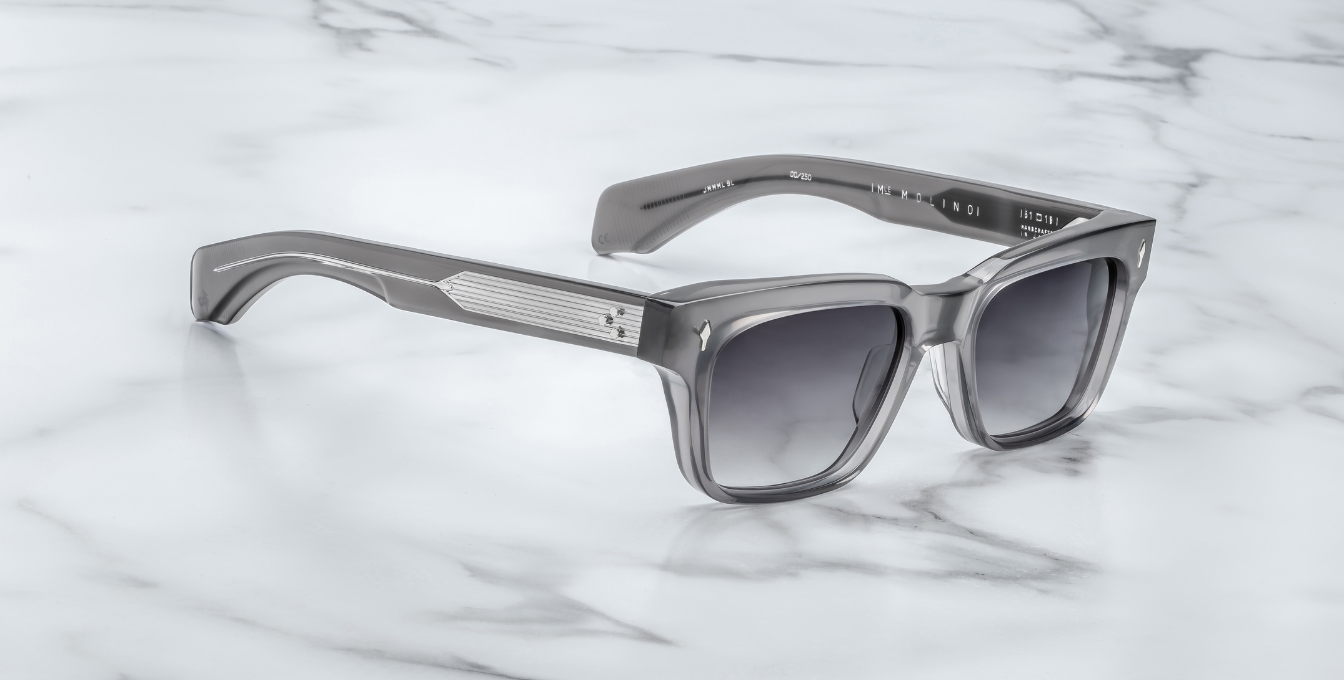 jacques marie mage molino prime eckige sonnebrille in grau mit grauen gläsern