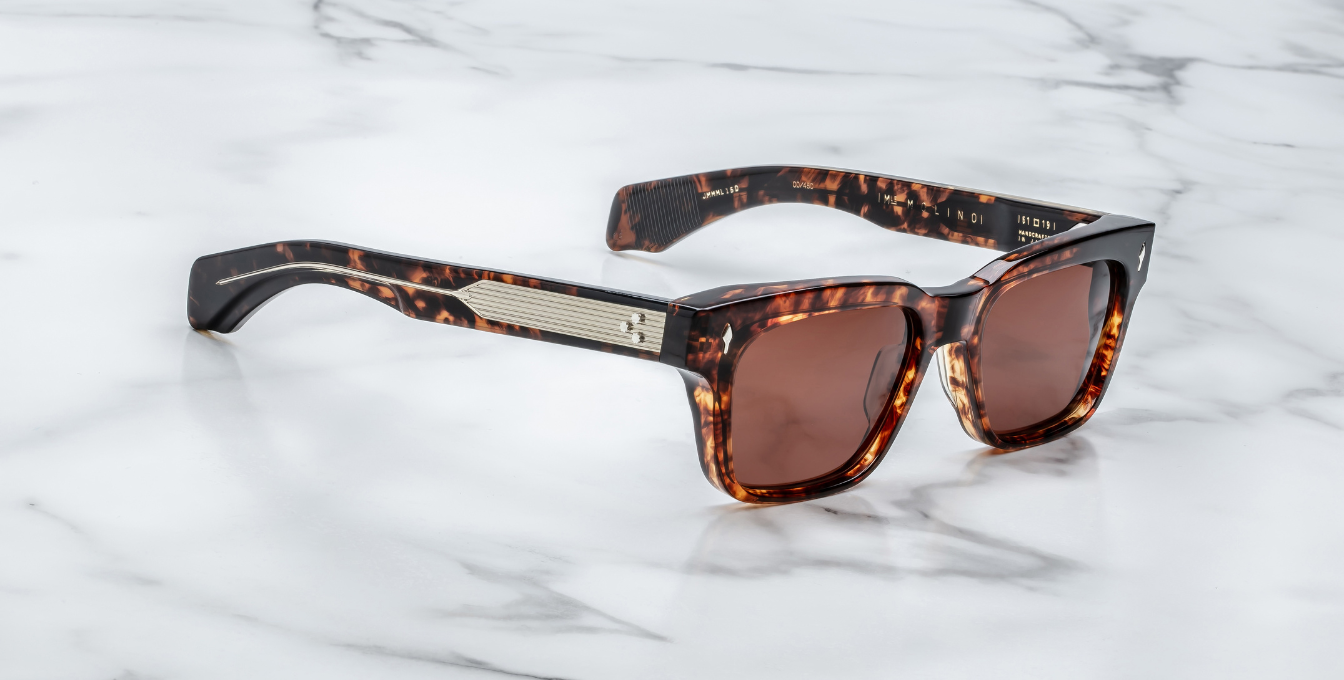 jacques marie mage molino samoa eckige sonnenbrille in havana mit braunen gläsern