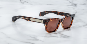 jacques marie mage molino samoa eckige sonnenbrille in havana mit braunen gläsern