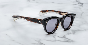 jacques marie mage molitor beau panto sonnenbrille in havana mit blauen gläsern