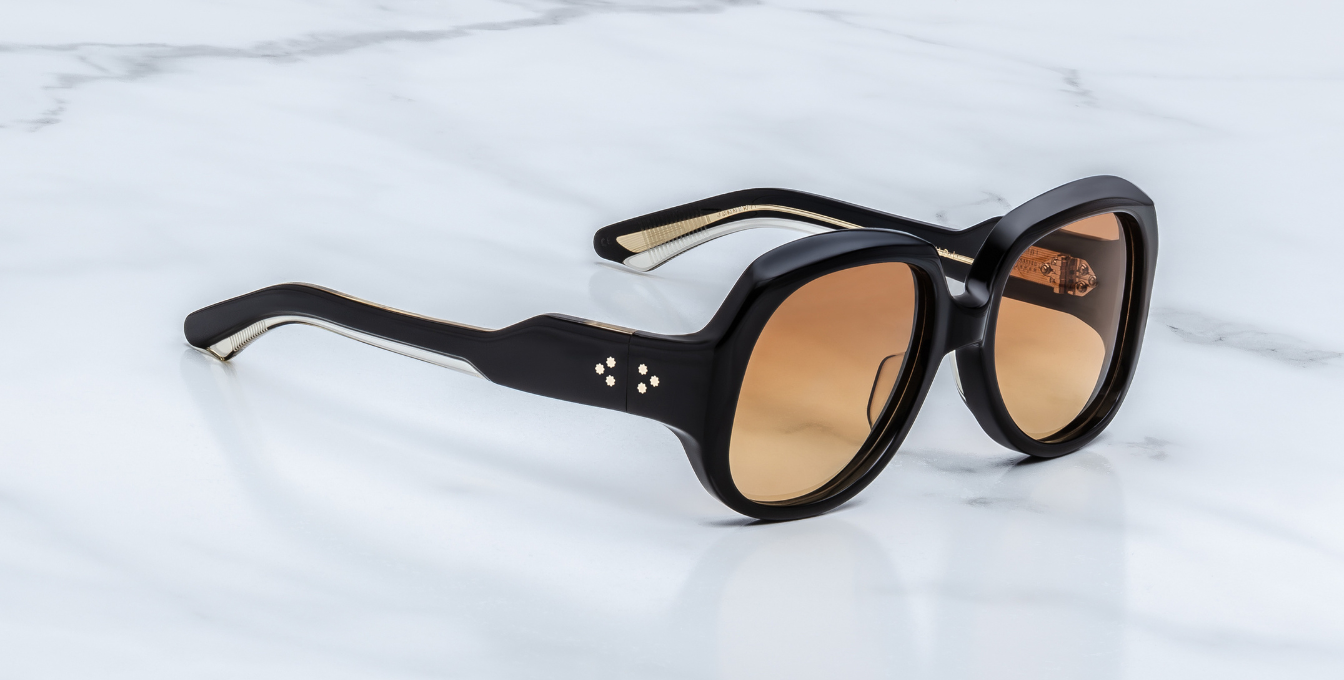 jacques marie mage ocean child beluga eckige sonnenbrille in schwarz mit bronze verlaufsgläser