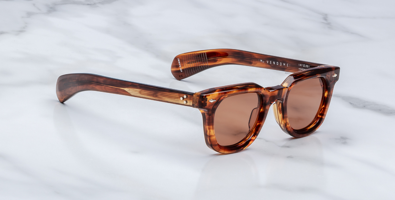 jacques marie mage vendome bourbon pantoförmige sonnenbrille in havana mit braunen gläsern