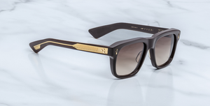 jacques marie mage yves ganache eckige sonnenbrille in braun mit braunen verlaufsgläsern