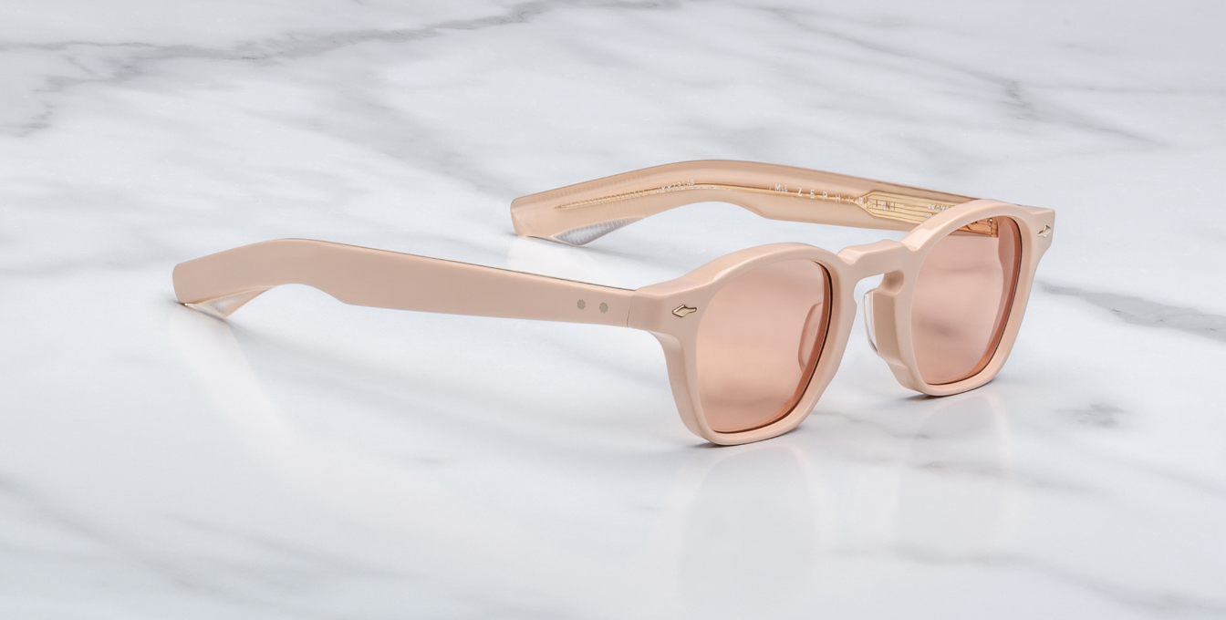 jacques marie mage suede collection zephirin dust suede eckige sonnenbrille in matt orange mit orangenen gläsern