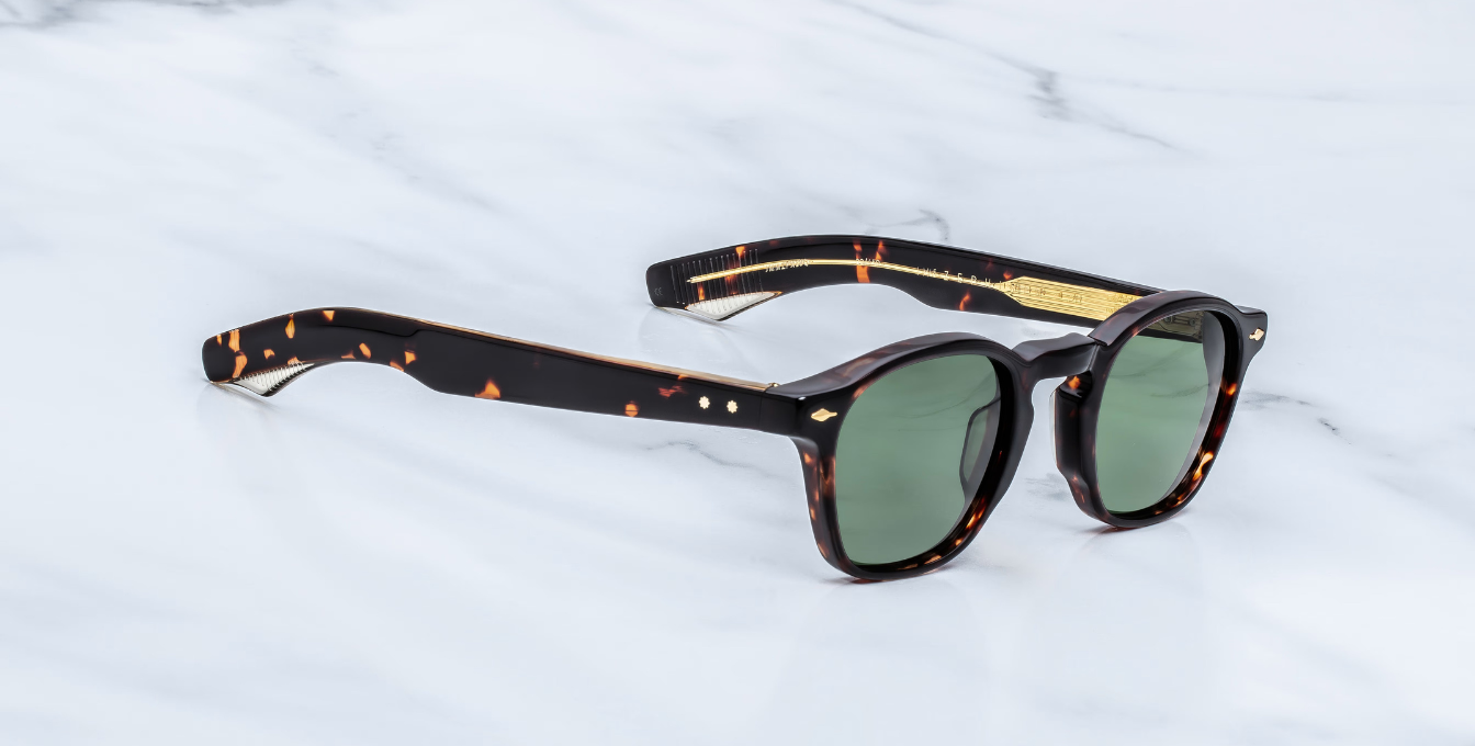 jacques marie mage zephirin 47 etna eckige sonnenbrille in havana mit grünen gläsern