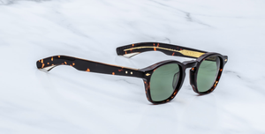 jacques marie mage zephirin 47 etna eckige sonnenbrille in havana mit grünen gläsern