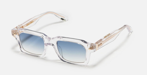 john dalia p19 c190 eckige transparente acetat sonnenbrille mit hellblauen gläsern