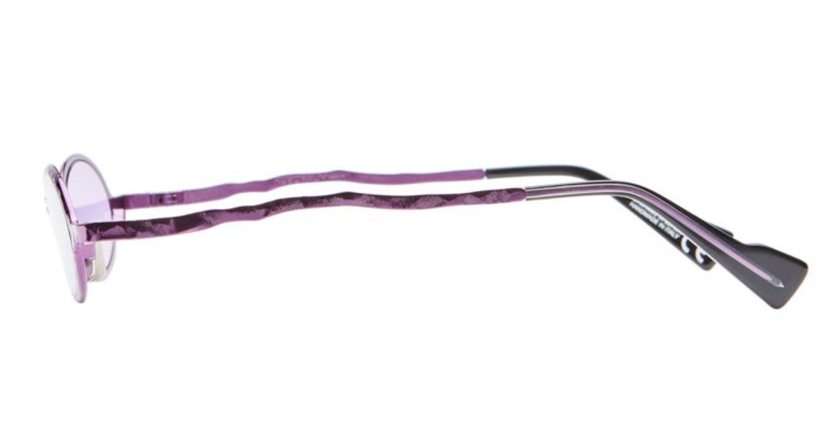 kuboraum Z24 FX ovale sonnenbrille aus metall in violett mit violetten hellen gläsern