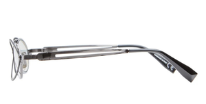 kuboraum h18 bm ovale sonnenbrille in matt schwarz und gun metal mit hellgrauen gläsern