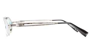 kuboraum h18 sl ovale sonnenbrille in silber mit aquamarine gläsern