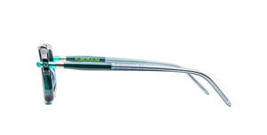 kuboraum p23 hb eckige sonnenbrille in grün mit hellgrauen gläsern