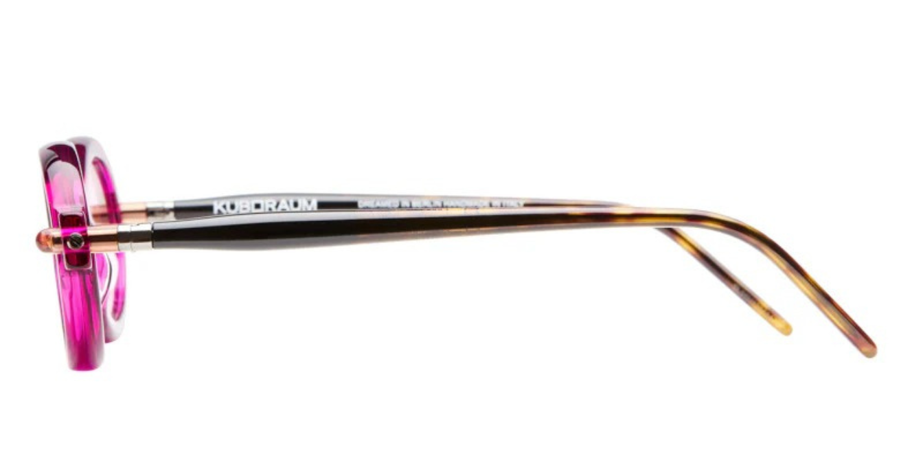 kuboraum p6 cy ovale sonnenbrille in pink mit pinken verlaufsgläsern