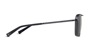 matsuda M3135_Matte Black aviator sonnenbrille aus titan in schwarz mit grauen gläsern