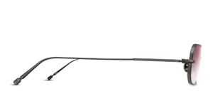 matsuda m3163 matte black rechteckige sonnenbrille aus titan in matt schwarz mit rosanen verlaufsgläsern