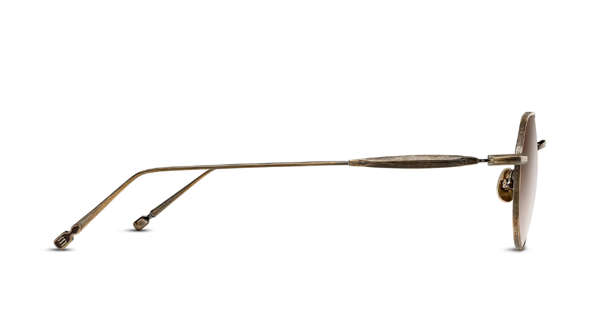 matsuda M3167 antique gold snnenbrille aus titan in gold mit braunen verlaufsgläsern