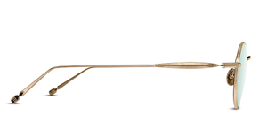 matsuda m3167 brushed gold sonnenbrille aus titan in gold mit grünen gläsern