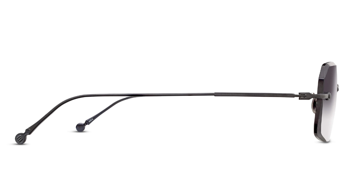Matsuda M 5004 matte black, eckige Sonnenbrille in matt schwarz mit grauen verlaufsgläsern