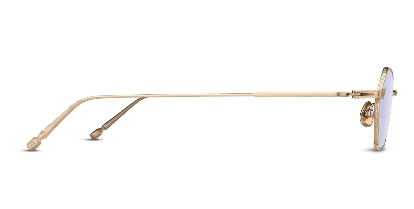 matsuda m3138 brushed gold cafe blue side