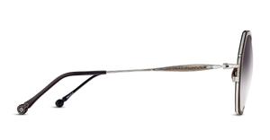 Matsuda M3162 Palladium White-Black exkige Sonnenbrille in Silber und Schwarz mit grauen Verlaufsgläser