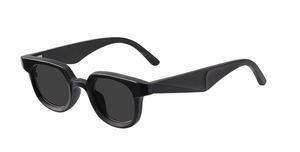 Rigards RG1073 Black eckige Sonnenbrille aus Horn in schwarz mit grauen Gläsern