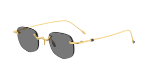rigards RG1081AG_24KGold randlose sonnenbrille in gold mit grauen gläsern