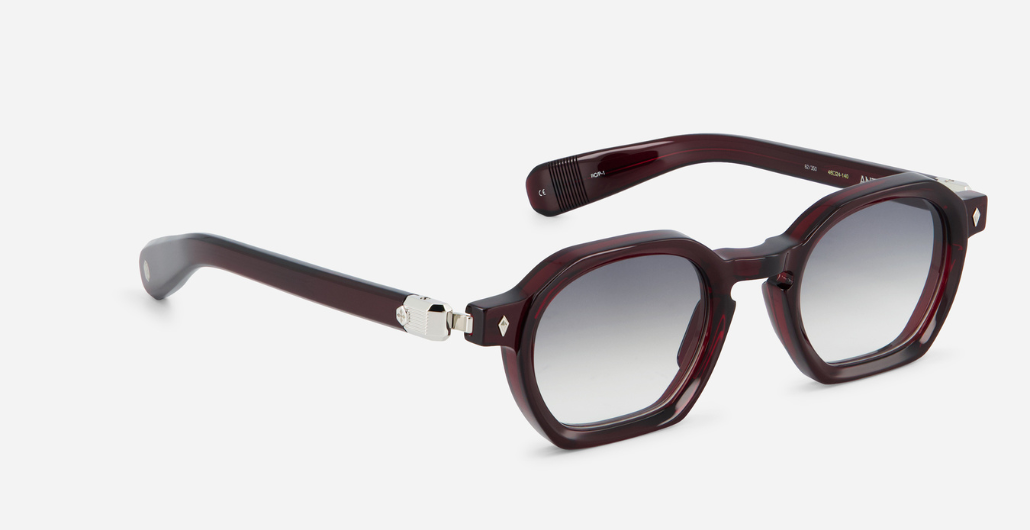 sato antales rc/p-1 eckige sonnenbrille in bordeaux mit grauen verlaufsgläsern