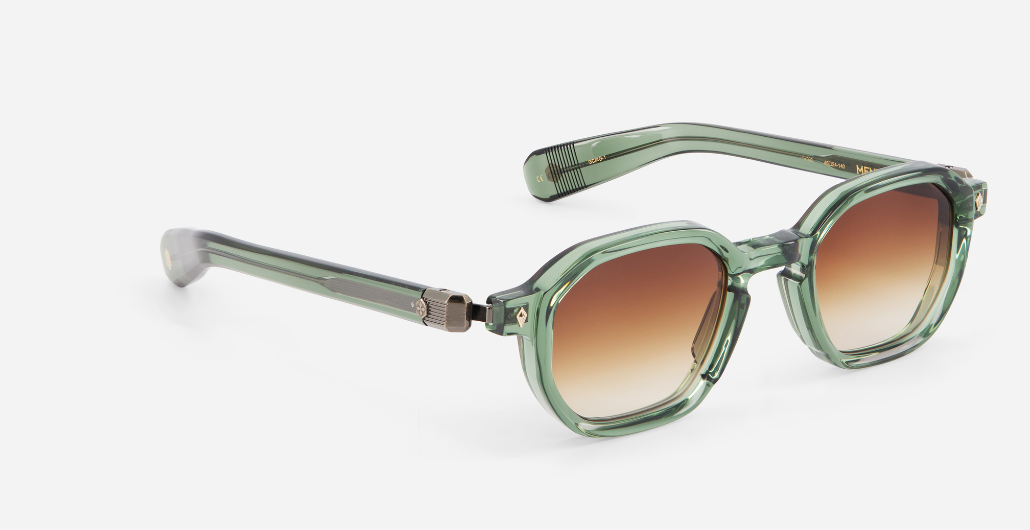 sato menkar gc/ag-1 eckige sonnenbrille in grün mit braunen verlaufsgläser 