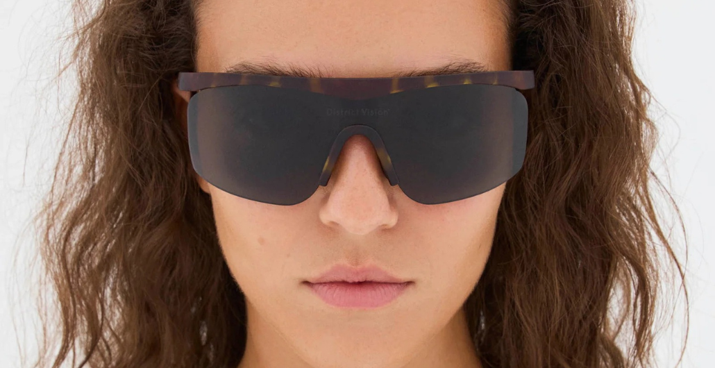 district vision konoha tortoise sportsonnenbrille in havana mit grünen gläsern