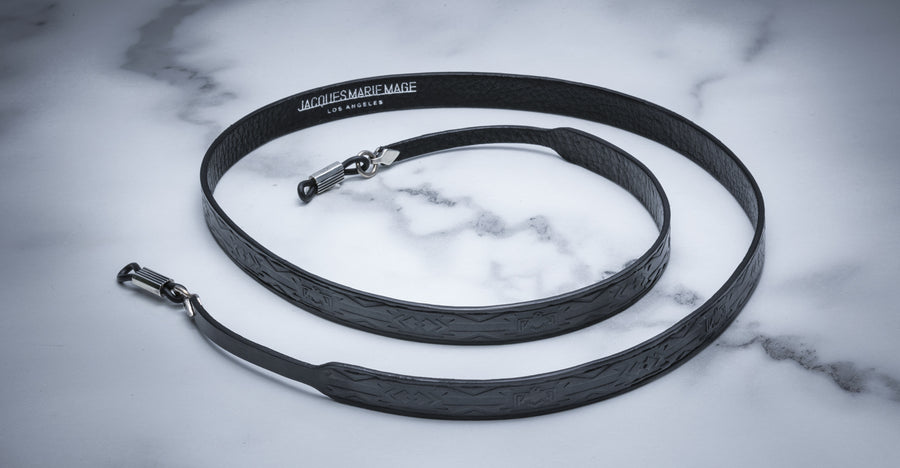 Jacques Marie Mage Tooled Strap Black Leather