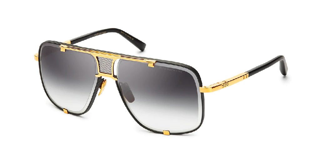 DITA MACH-FIVE Matte Black &amp; Yellow Gold